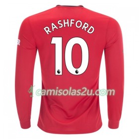 Camisolas de Futebol Manchester United Marcus Rashford 10 Equipamento Principal 2019/20 Manga Comprida
